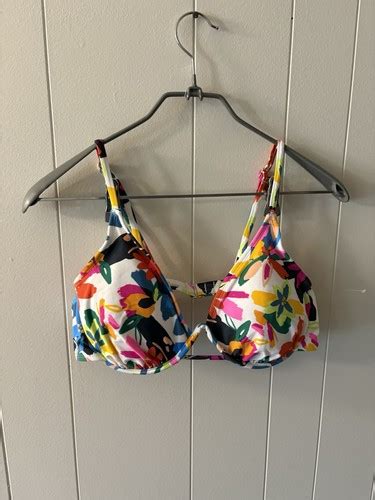 Xhilaration Womens Xl Swimsuit Bikini Top Nwot White Tropical Ebay