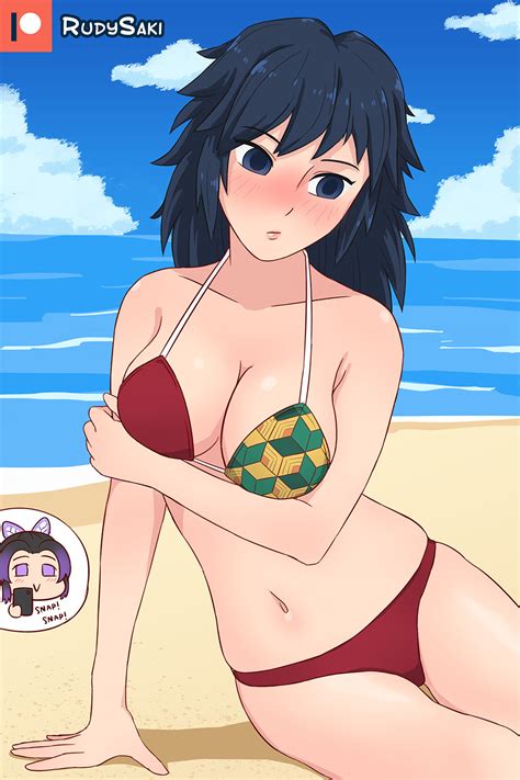 Rule 34 1girls Arm Under Breasts Beach Bikini Black Hair Blush Demon