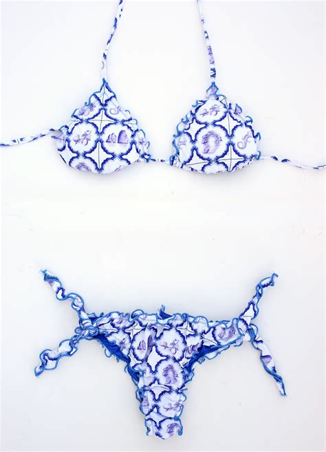 Brazilian Bikini Bottom With Capri Print Aram Capri Manecapri
