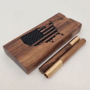 Usa Map Cannonball Wood One Hitter Dugout Stash Box Brass Bat Etsy