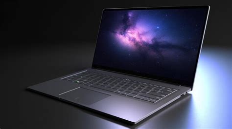 Premium AI Image | A laptop with a galaxy background on the screen