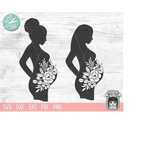 Pregnant Woman Flowers Svg File Pregnancy Svg Fertility Sv Inspire Uplift