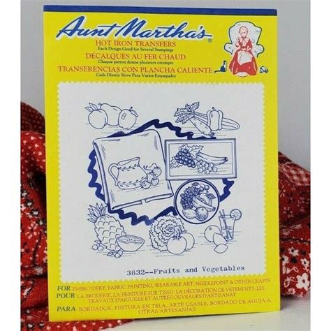 Hot Iron Transfers Fruits And Vegetables Vintage Aunt Martha S Etsy