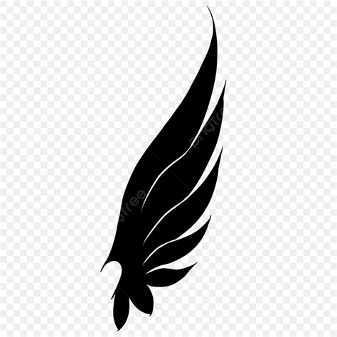 Half Silhouette Transparent Background Half Wing Black Silhouette