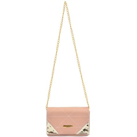 Bolsa Feminina Pequena Mini Bag Box Alça em Corrente de Ombro Peccato DFT Mila Nude Clube do