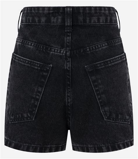 Short Hot Pants Em Jeans Brilhos Preto