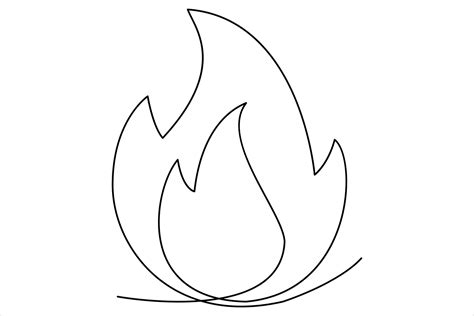 continuous   drawing fire art illustration  white background
