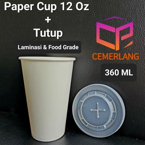 Jual Hot Cold Papercup Oz Oz Gelas Cangkir Kertas Kopi Ml Tutup