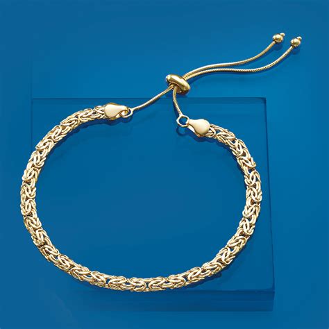 14kt Yellow Gold Byzantine Bolo Bracelet Ross Simons