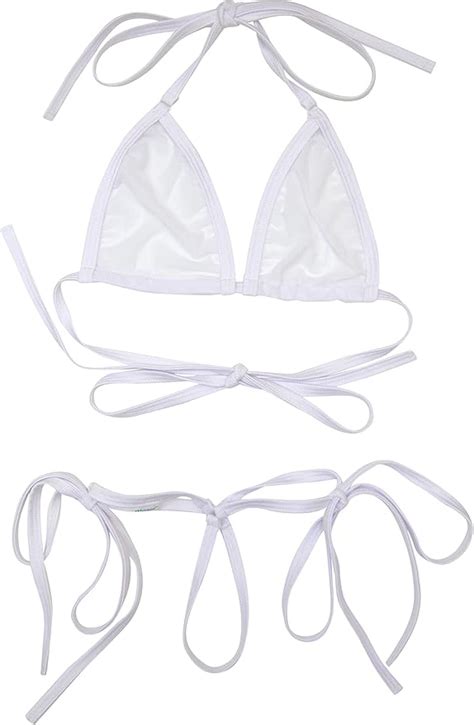 Amazon SkinBikini Women S See Thru One String Bottom Micro G String Bikini Side Tie One