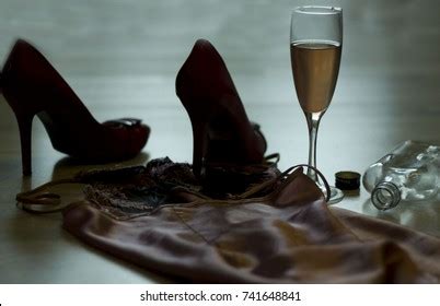 Sexy Lingerie High Heels Glass Wine Stock Photo 741648841 Shutterstock