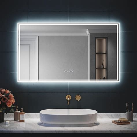 SIRHONA Miroir LED Salle De Bain Bluetooth 120x70cm Miroir Lumineux