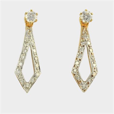 Diamond Kite Shape Convertible Earrings - Solvang Antiques ...