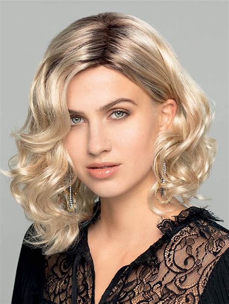Shoulder Length Wavy Lace Front Blonde Synthetic Sleek Bob Wig
