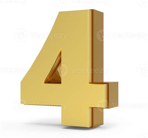Free Número 4 De Oro 11993499 Png With Transparent Background