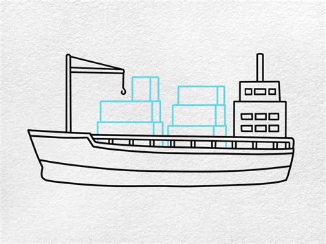 How to Draw a Cargo Ship - HelloArtsy