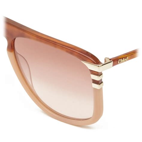 Chloé West Small Sunglasses in Metal Blonde Havana Pink Nude Chloé Eyewear Avvenice