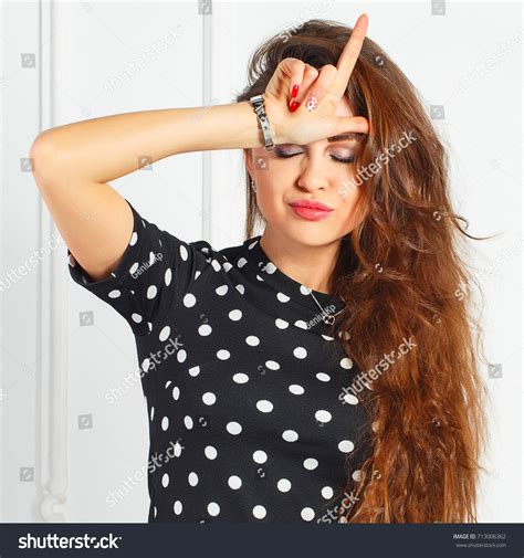 Portrait Sexy Brunette Black Dress On Stock Photo Shutterstock