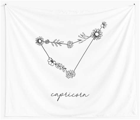 Capricorn Zodiac Wildflower Constellation Tapestry For Sale By