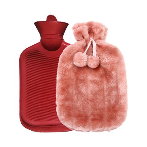 Fens L Hot Water Bottle Artificial Plush Cloth Hot Water Bottle Thermotherapy Cold