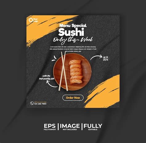 Modelo De Menu De Comida Japonesa De Sushi Fundo De Padr O De