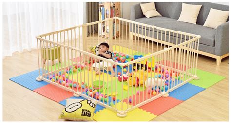 8 Pcs Wooden Playpen Baby Playpen Kids Play Pen Kiwi Grab