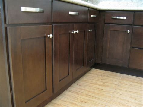 1u Espresso Beech Shaker Displays Contemporary Kitchen Cabinetry