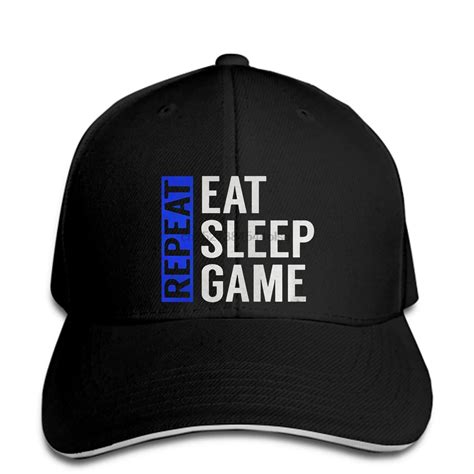 Funny Men Baseball Cap Women Novelty T Eat Sleep Game Repeat Funny