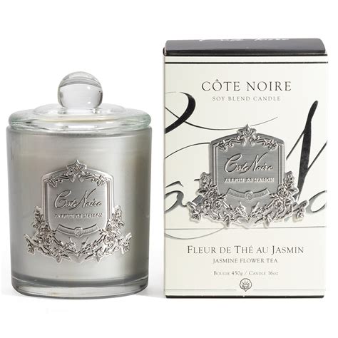 Cote Noire - Jasmine Flower Tea Candle Silver 450g | Peter's of Kensington