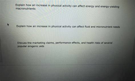 Solved Explain how an increase in physical activity can | Chegg.com