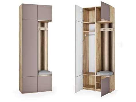 Прихожая с МДФ-фасадами и декоративными рейками Гринвич 3 от фабрики Стиль