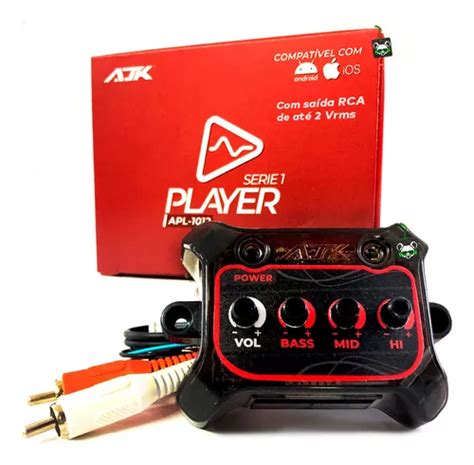 Player Amplificado Ajk C Chicote Rca Bluetooth Som Caixa Bob