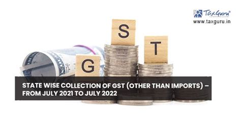 State Wise Collection Of GST Other Than Imports From July 2021 To