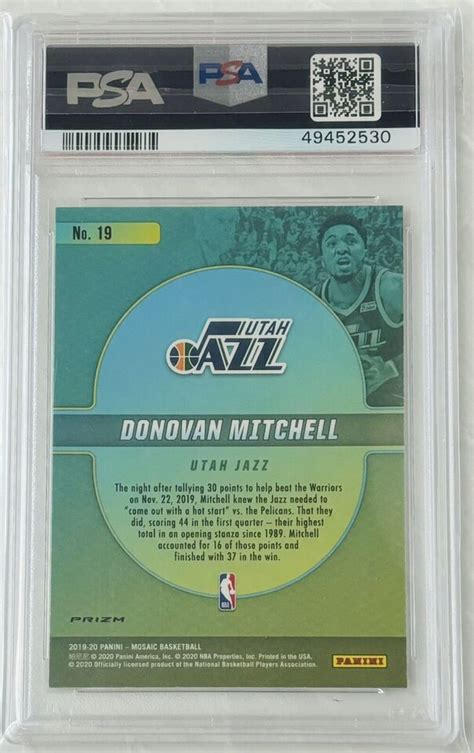 Donovan Mitchell Panini Mosaic Center Stage Psa Gem Mint