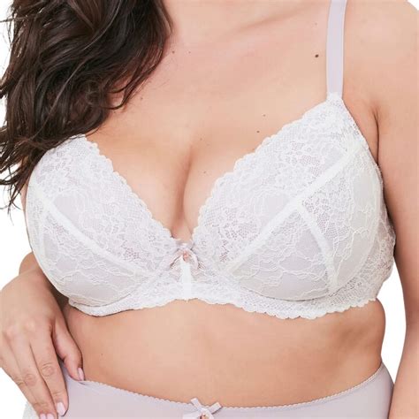 Oola Lingerie Lace Padded Bra Size Ff Ivory Nude Plunge Bra Shopstyle