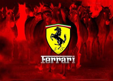 FERRARI Logo in three pictures. Advertisement . Corporate sign. - Catawiki