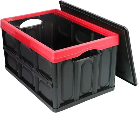 55l Plastic Storage Bins With Lids Collapsible Crate For Storage Boxes