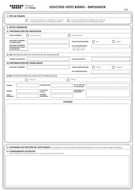 Solicitud De Visto Bueno Empleador Pdf
