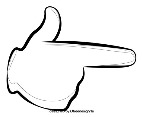 Pointing right emoji, emoticon drawing black and white clipart free ...