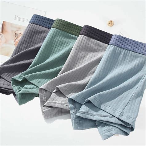 Boxer De Algod O Nervuras Masculino Lingerie Sexy Moda Ntima Cuecas Shorts Calcinhas Plus