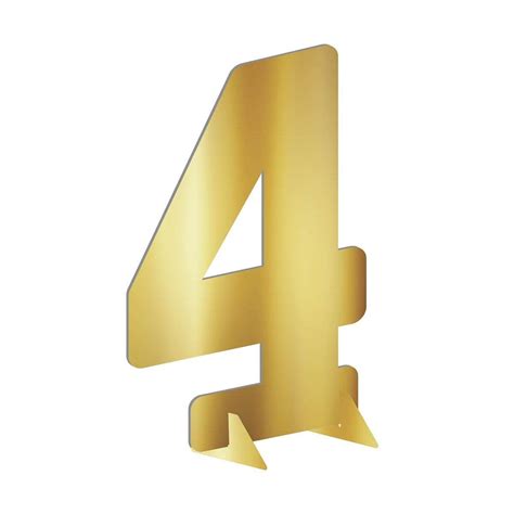 Number 4 Gold Decoration 24 Inches Party Expert