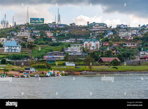 Nuwara Eliya Town Viewed Behind Lake Gregory Sri Lanka Stock Photo Alamy