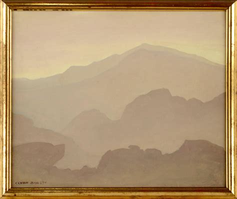 Clyde Eugene Scott Mountain Mist Mid Century Modern Landscape By