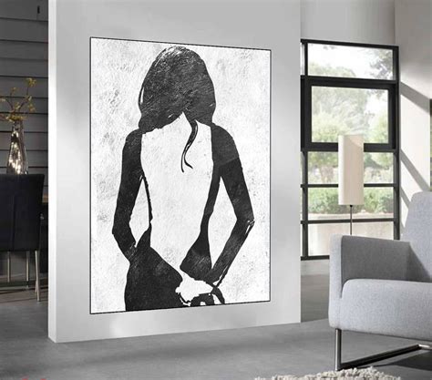 Original Painting On Canvas Nude Woman Silhouette Extra Large Etsy