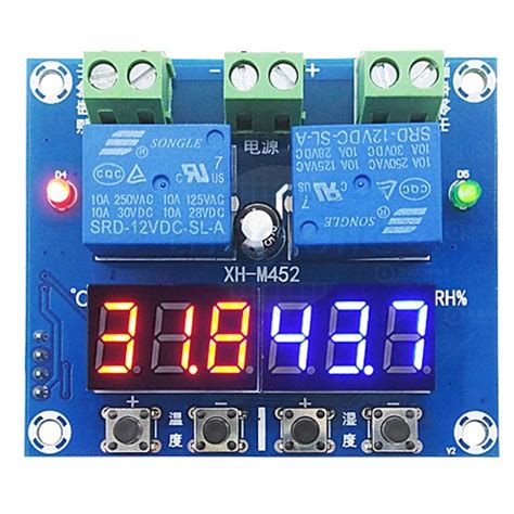 XH-M452 Mạch Điều Khiển Nhiệt Độ Độ Ẩm Nguồn: 12VDC, ngõ ra relay: 10A