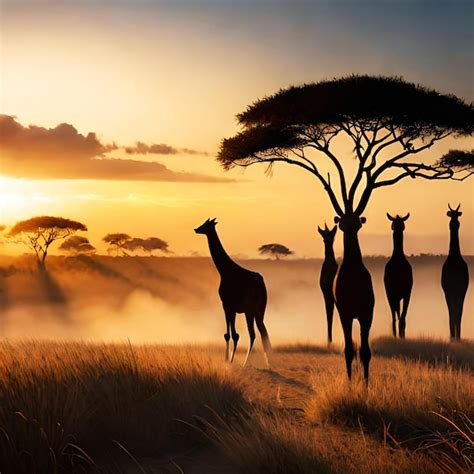 Premium AI Image | Large group of African safari animals