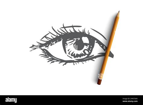 Vision Eye Look See Eyeball Concept Hand Drawn Human Eye Look