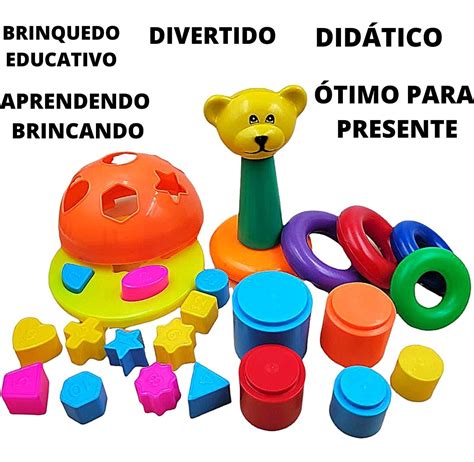 Brinquedo 3 Anos Educativo - Brinquedo Educativo Para Bebê Infantil 1 a 3 anos