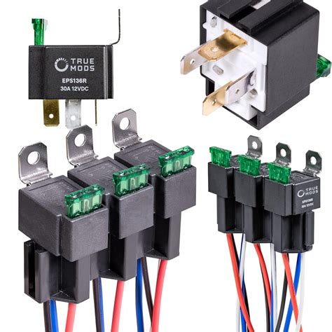 True Mods 6 Pack 4 Pin 12v Bosch Style Fused Relay Switch