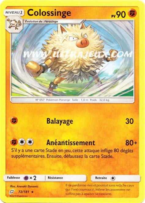 Colossinge 72 181 Carte Pokémon Cartes à l Unité Français UltraJeux